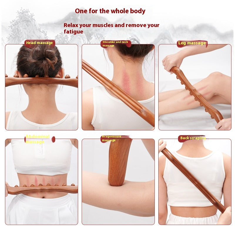 Eight Beads Universal Carbonized Massage Point Scraping Dry Scraping Stick